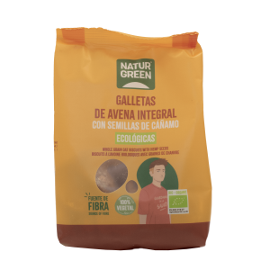 NaturGreen Galleta de Avena Integral con Cañamo Bio Bolsa 140 gr