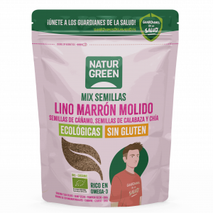 NaturGreen Semillas de Lino marron molido, cañamo, calabaza y chia Bio 150 gr