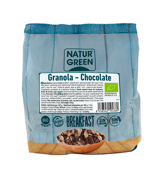 Naturgreen Granola de Chocolate S/Gluten Bio 350 gr