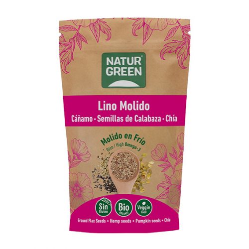 NaturGreen Lino marron molido, cáñamo, calabaza y chía Bio 225 g