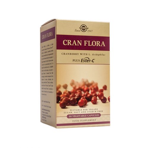 Cran Flora - Arándano Rojo con Probióticos y Ester-C - 60 Cáp.Veg.