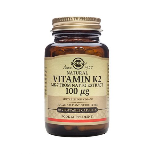 Vitamina K2 100 mcg (Menaquinona-7) 50 Cápsulas Vegetales
